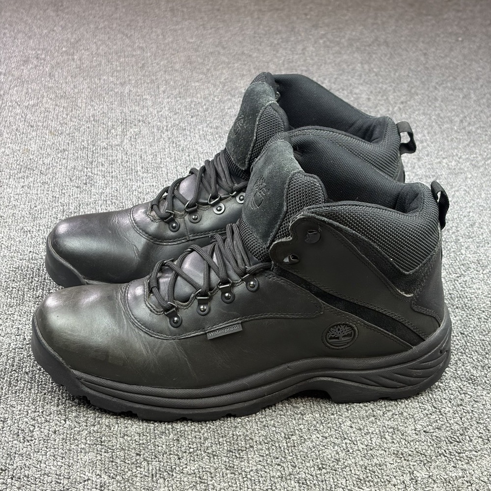 Timberland 12122 Waterproof Hiking Work Boots Black Leather Men's Size 13 M - Picture 2 of 8